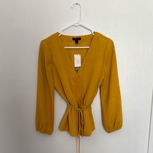 Yellow Wrap Blouse